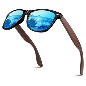 Classic Wayfarer Walnut Wood Sunglasses MJ1708