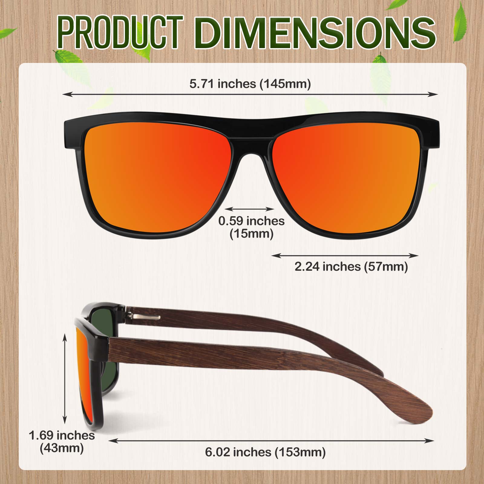 Classic Wayfarer Walnut Wood Sunglasses MJ1707