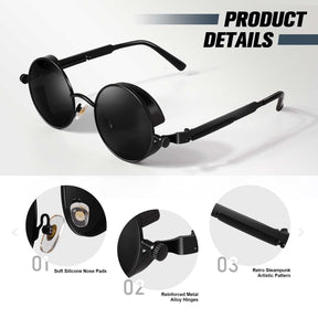 Round Steampunk Sunglasses MJ372