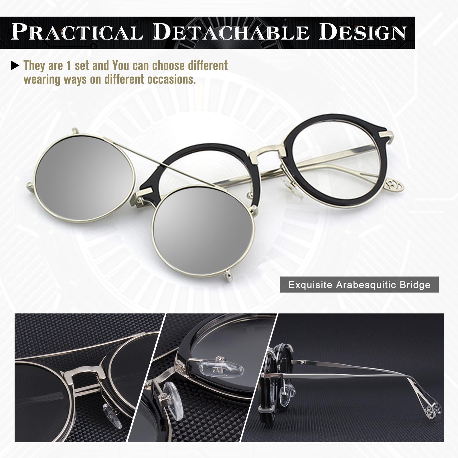 Round Steampunk Sunglasses MJ576