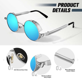 Round Steampunk Sunglasses MJ372