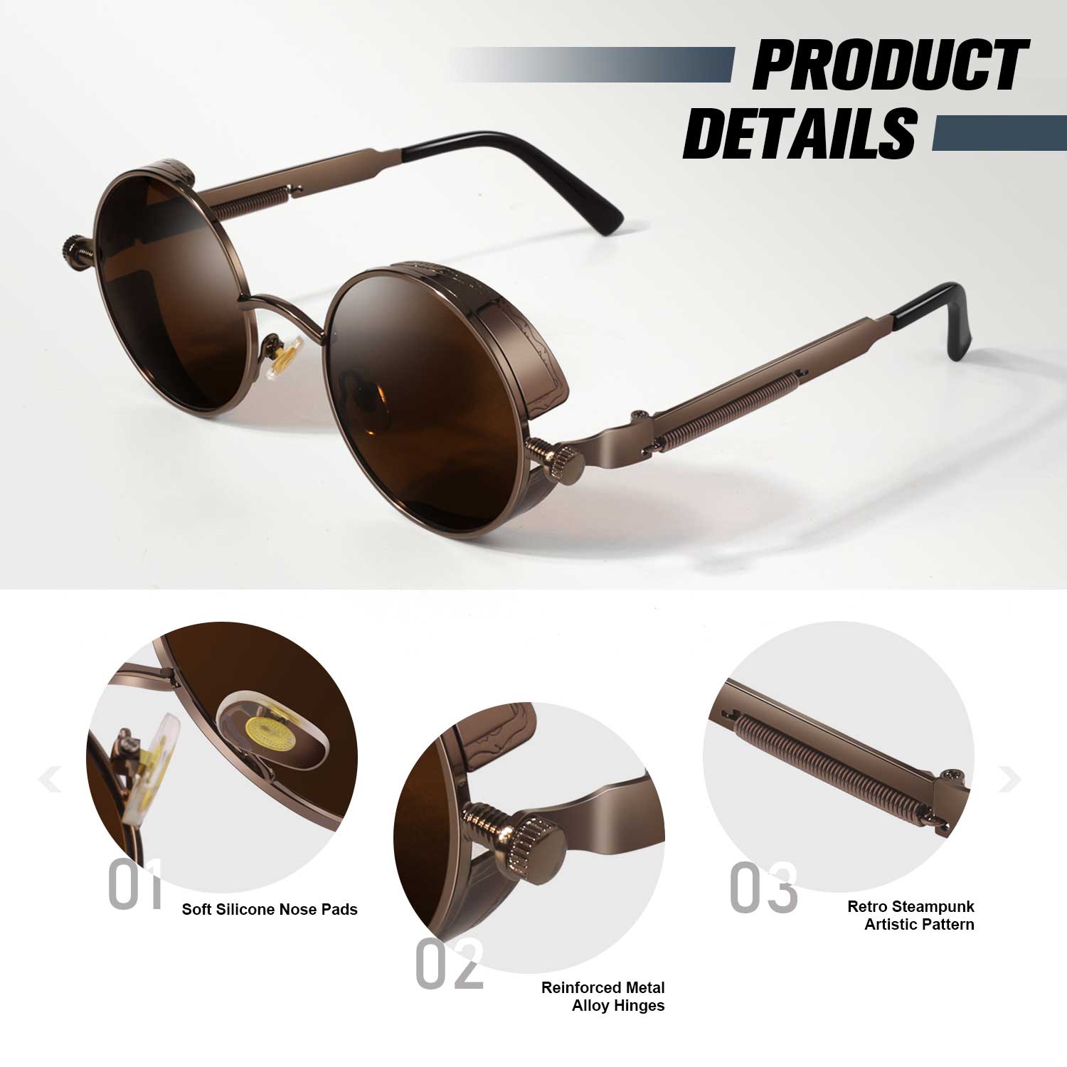 Round Steampunk Sunglasses MJ372