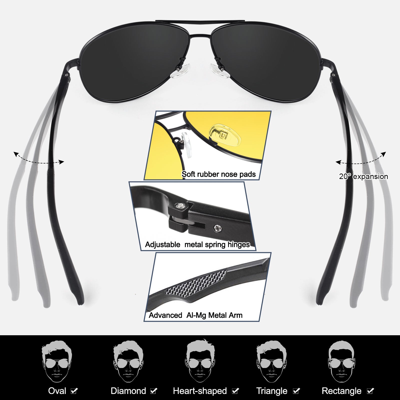 Aviator Night Vision  Glasses Sunglasses MJ161