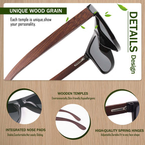 Classic Wayfarer Walnut Wood Sunglasses MJ1707