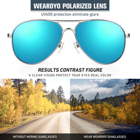 Men's UVA/UVB Protection Polarized Aviator Sunglasses