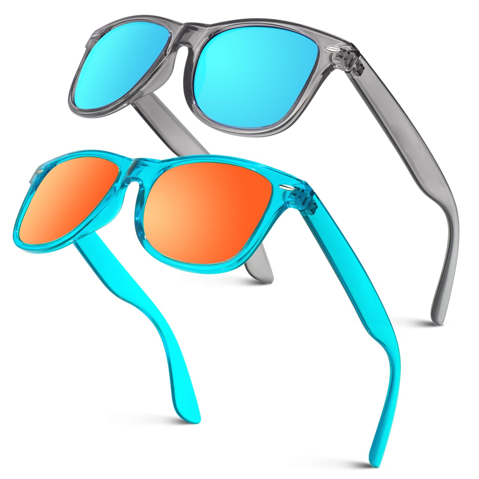 Ray-Ban RB2132 New Wayfarer Blue Orange Frame/Crystal Gradient Light Blue  Lens 789/3F, 55mm at Amazon Men's Clothing store