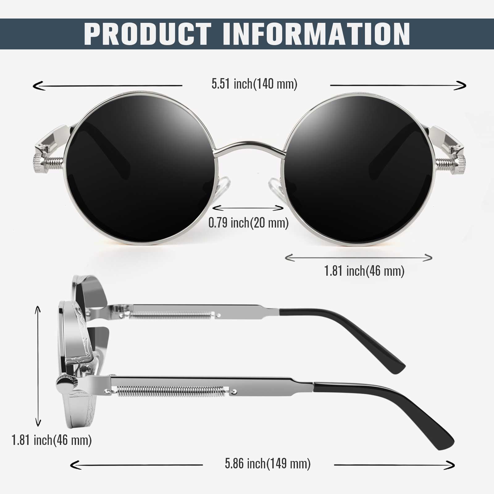 Round Steampunk Sunglasses MJ372